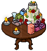 Cake on Table with Presents