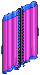 Blue Trimmed Bazaar Curtain