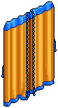Blue Trimmed Bazaar Curtain