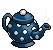 Navy Spotted Teapot