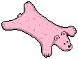 Pink Faux-Fur Bear Rug