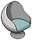 Aquamarine Egg Chair