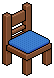 Blue Cushioned Chair