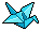 Blue Origami Crane