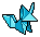Blue Origami Fox