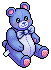 Blue Bow Bear
