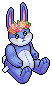 Blue Flower Crown Bunny