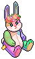 Rainbow Flower Crown Bunny