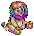 Rainbow Flower Crown Lion