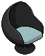 Dark Pura Egg Chair (Aqua)