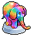 Rainbow Elephant Statue
