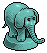Teal Elephant Statue