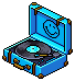 Blue Smiley Record Player