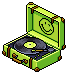Green Smiley Record Player