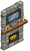 Log Cabin Fireplace