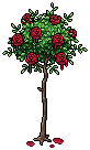 Painted Red Rose Bush