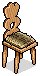 Wooden Cabin Chair with Fur Cover