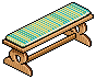 Green Wooden Cabin Bench