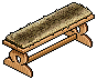 Wooden Cabin Bench with Fur Cover
