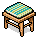 Green Wooden Cabin Stool