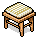 Beige Wooden Cabin Stool