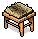 Wooden Cabin Stool with Fur Cover
